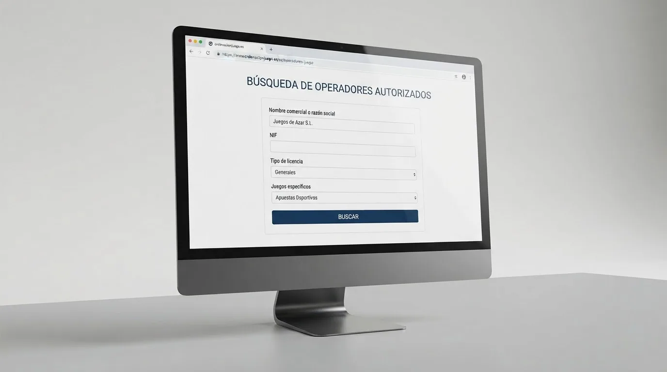Formulario de búsqueda del registro de operadores de la DGOJ con los campos de consulta visibles