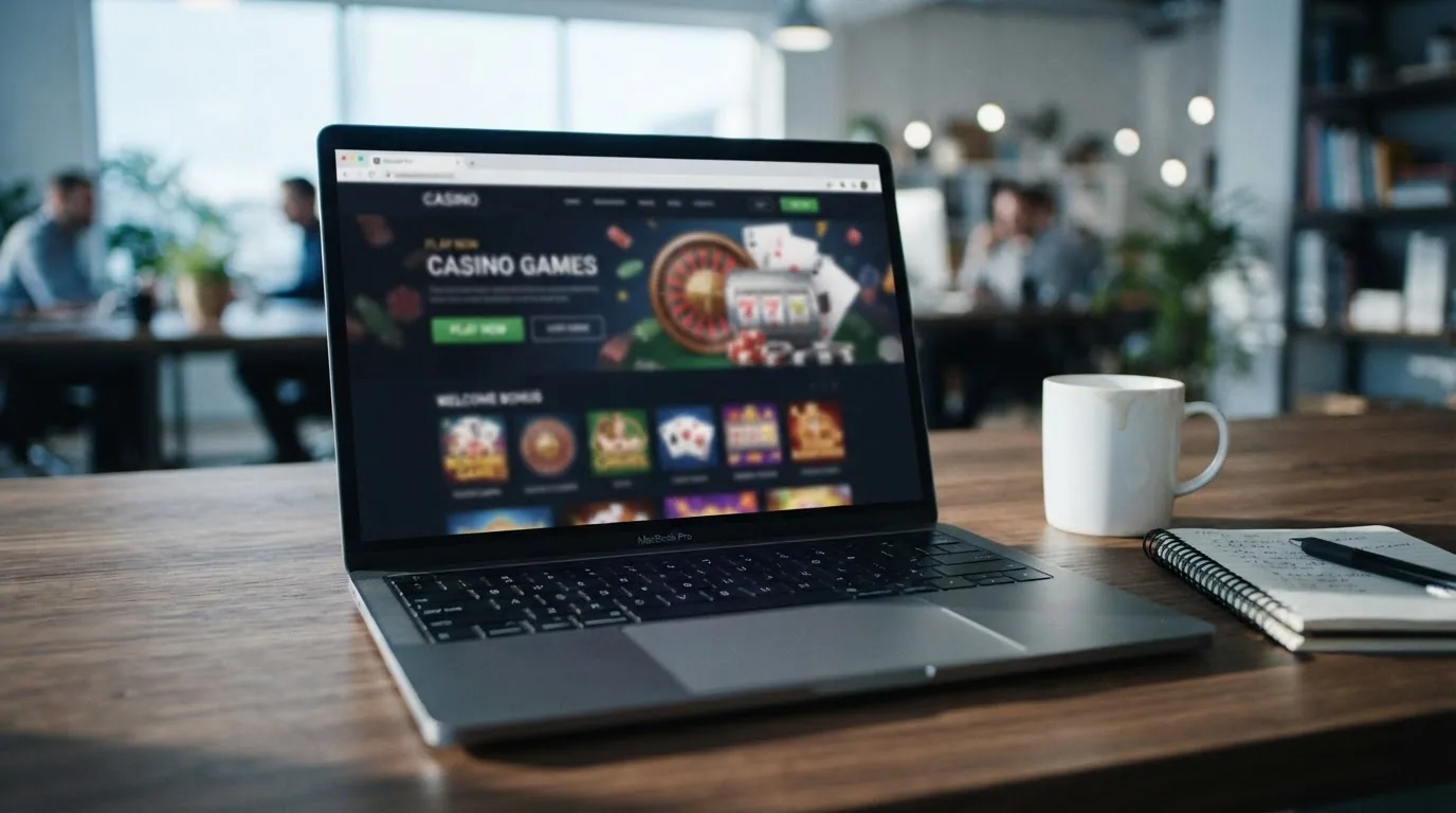 Captura de un sitio de casino sin dominio .es ni sellos de regulación visibles, con elementos visuales que imitan a un operador legítimo