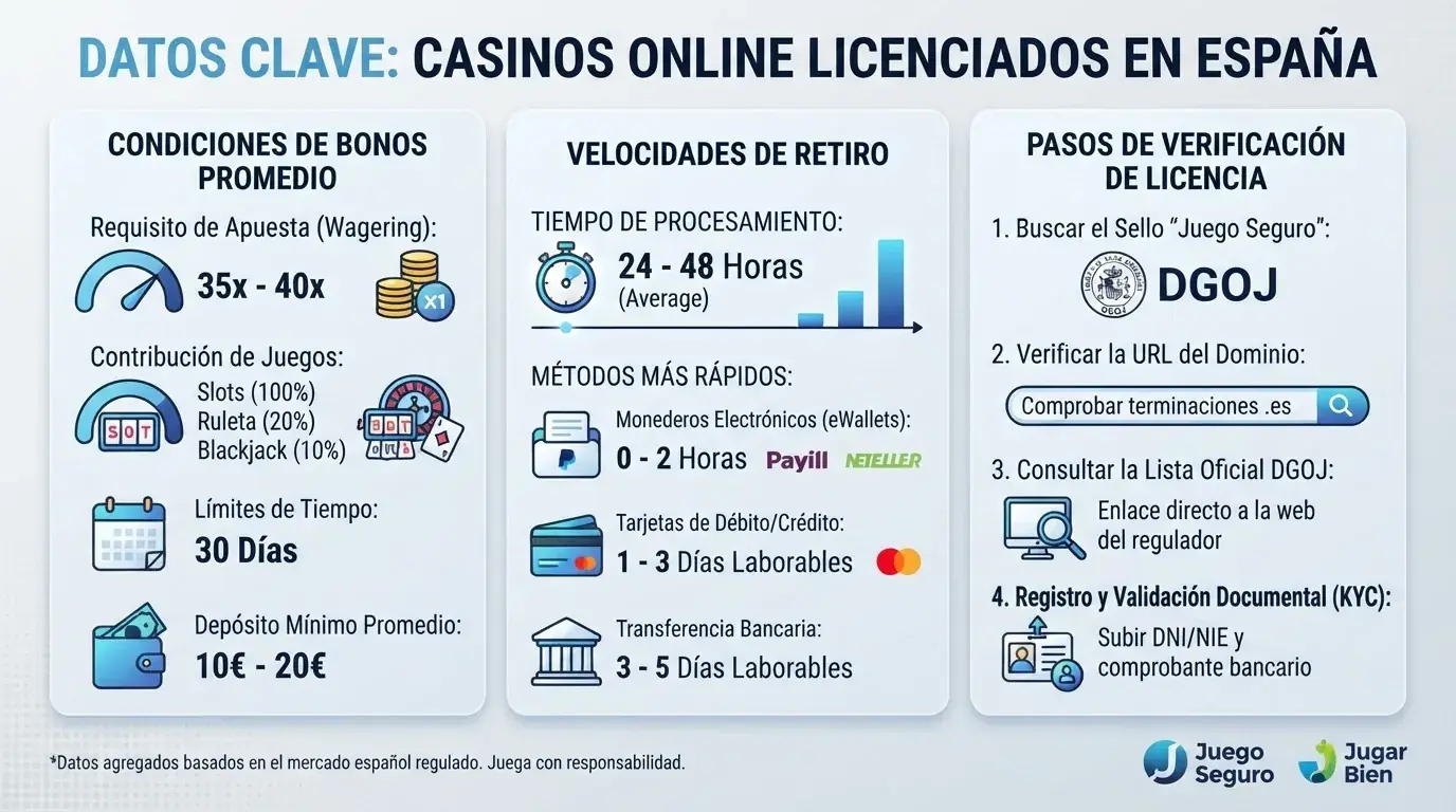 Tabla comparativa con los logotipos de los 10 operadores con licencia DGOJ evaluados en esta guía