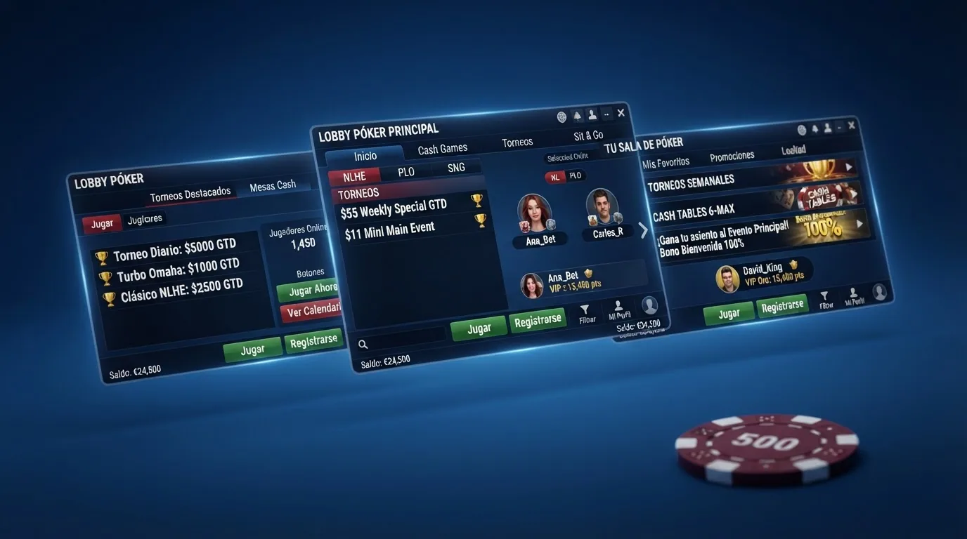 Captura de una tabla comparativa con los logotipos de los principales operadores de poker online analizados