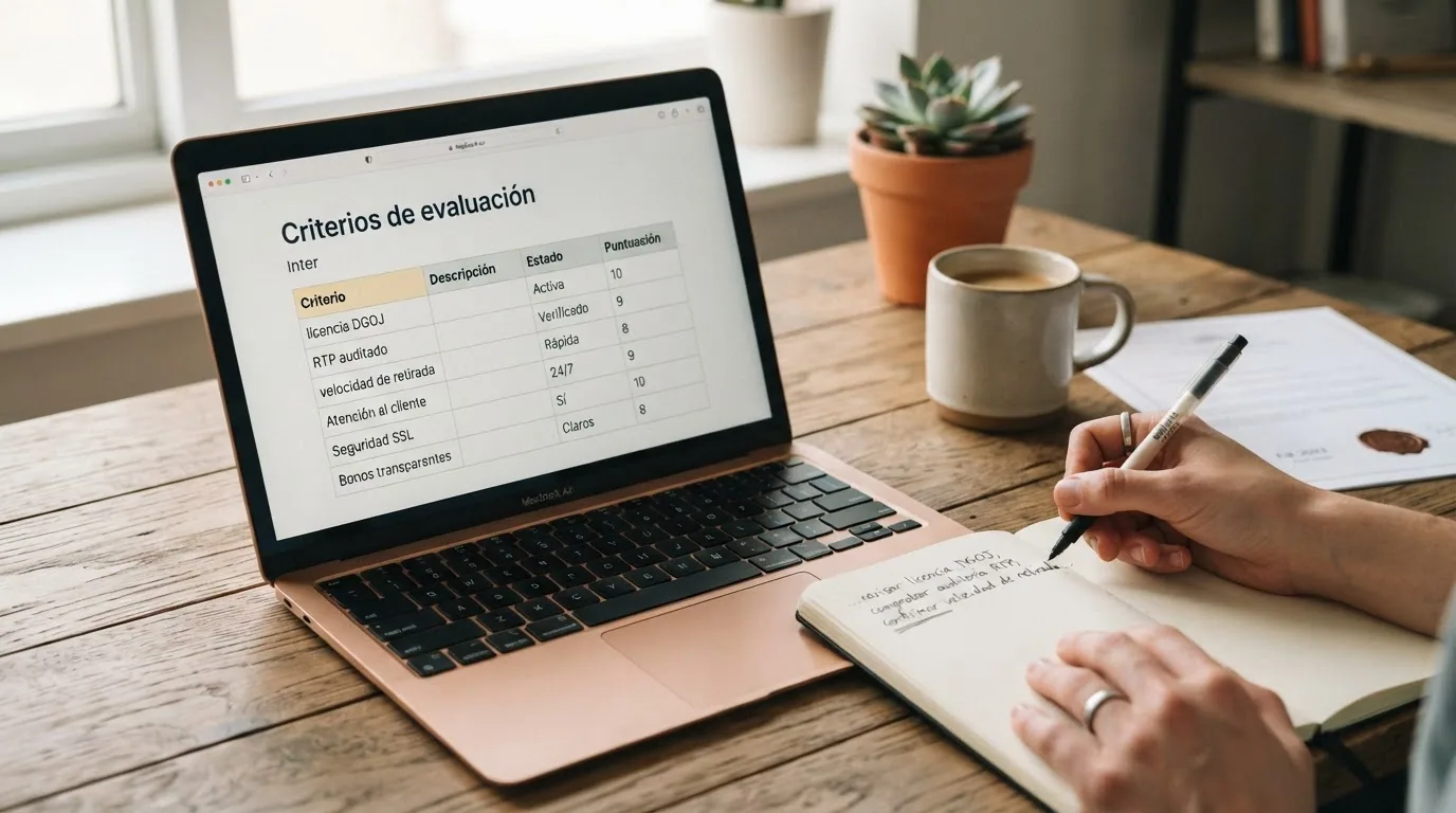 Documentación de referencia junto a una libreta de análisis con los criterios de evaluación aplicados en esta guía