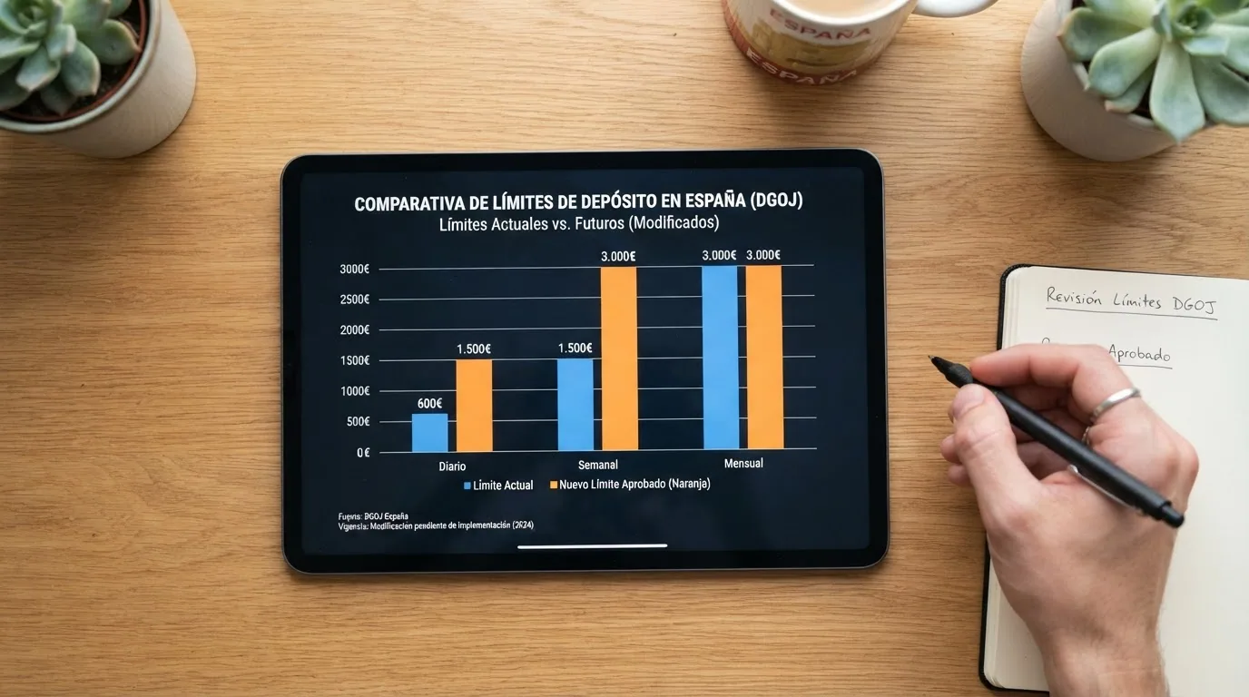 Representación visual de los umbrales de depósito diario, semanal y mensual con el contraste entre el sistema actual y el futuro
