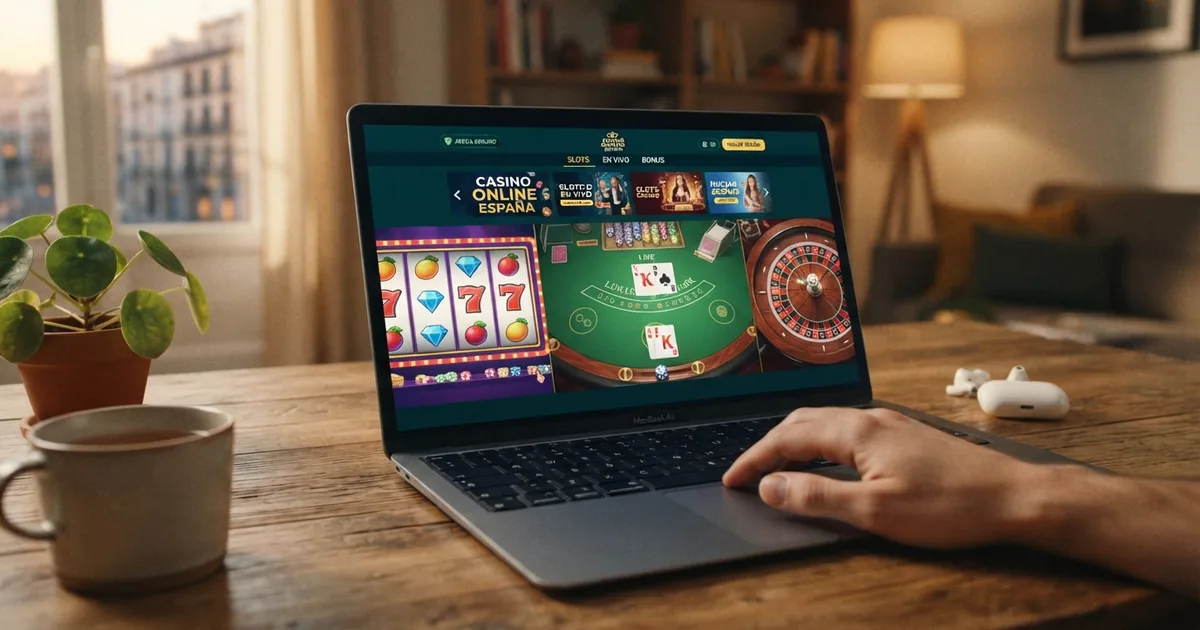 Pantalla dividida que muestra, a la izquierda, el sello de la DGOJ sobre un casino con dominio .es y, a la derecha, un casino extranjero con licencia internacional y sin dominio .es
