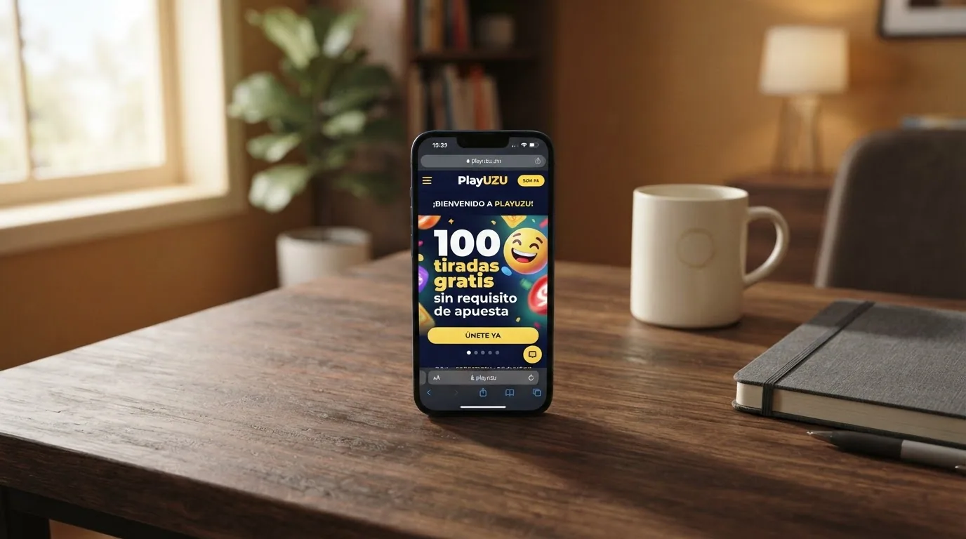 Página de promoción de bienvenida de Play UZU con el distintivo de tiradas sin requisito de apuesta